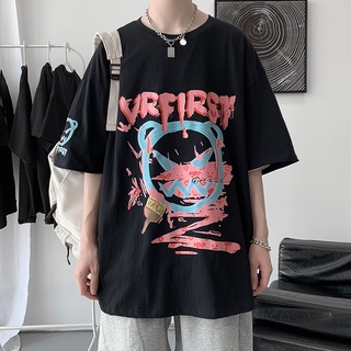 Áo Thun Tay Ngắn In Họa Tiết Graffiti Phong Cách Hip Hop Thời Trang Hàn Quốc Chất Lượng Cao 2 Màu Size M-3Xl Cho Nam Và Nữ