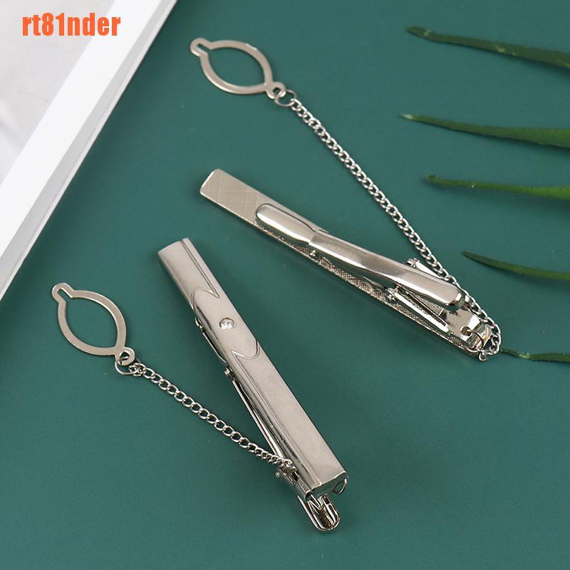 1 Kẹp Cà Vạt Bằng Thép Không Gỉ Màu Bạc Mới Cho Nam