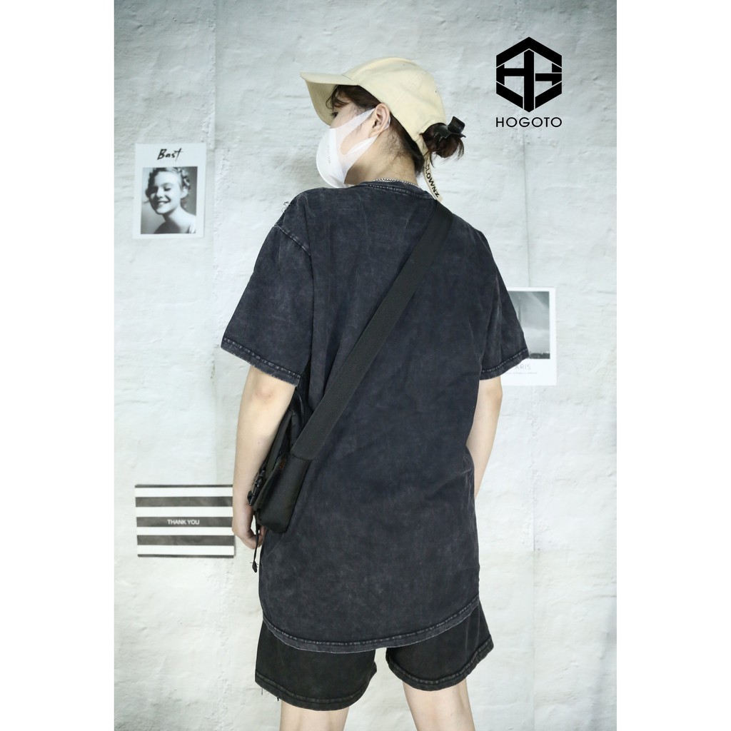 Áo thun Snipnot trắng Hogoto shop , Áo thun unisex nam nữ form rộng oversize chất liệu Cotton