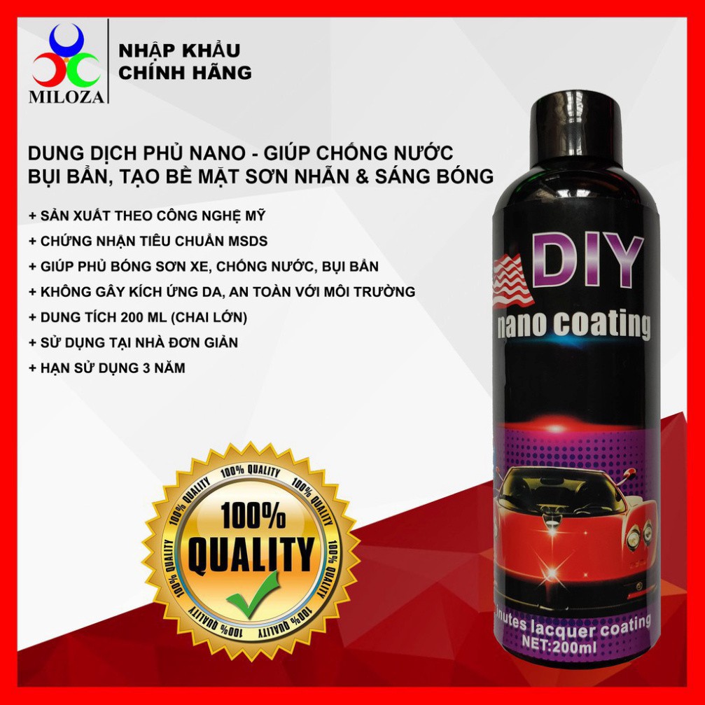 F1 [MUA 1 TẶNG 2] Dung Dịch Phủ Nano Xe Ô tô - ko thấm nước, Bụi Bẩn, tăng Độ Bóng Sơn Xe tương đối - DIY - công nghệ MỸ