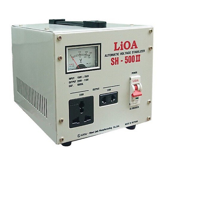 ỔN ÁP LIOA SH 500 0.5KVA,BIẾN THẾ 220V XUỐNG 110V LIOA DẢI ĐIỆN 150V-250V