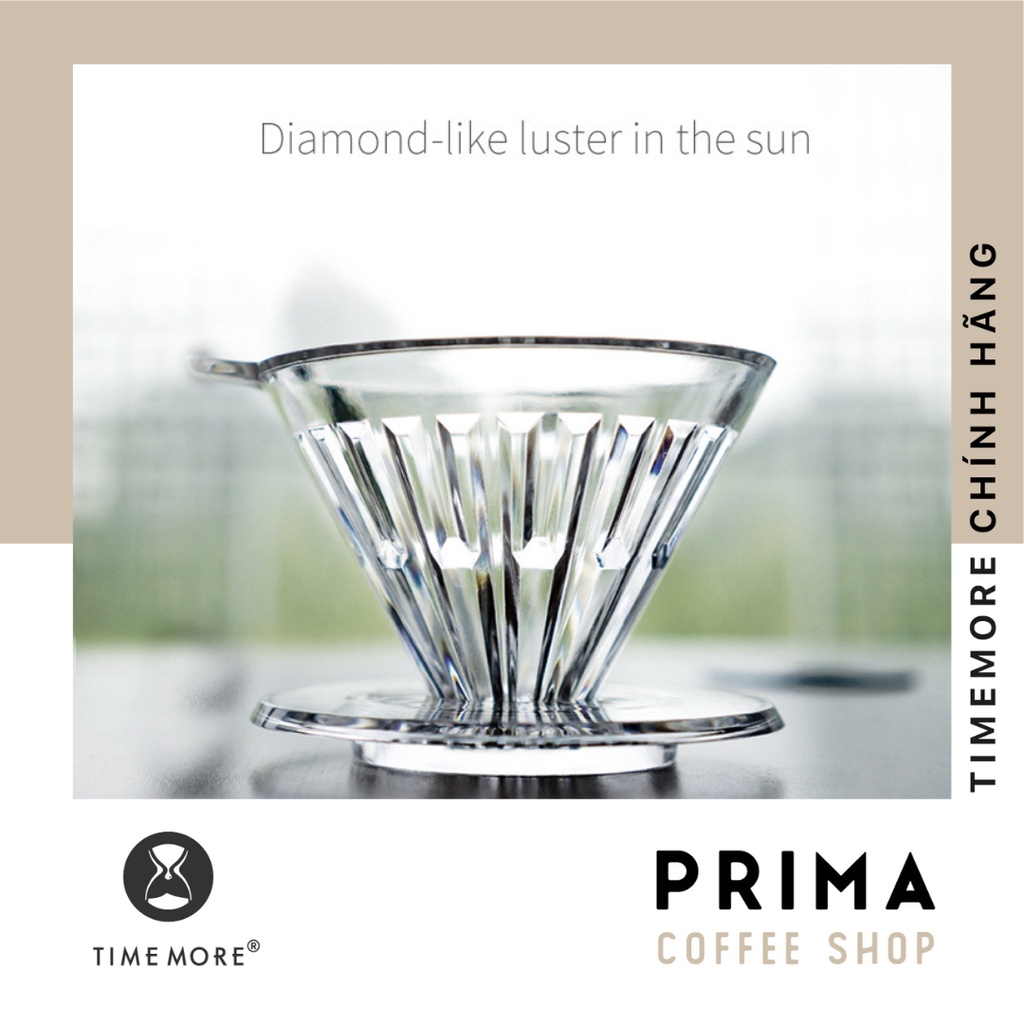 Phễu lọc cà phê v60 nhựa Timemore Crystal Eye (3 size) Phễu pha cafe nhỏ giọt