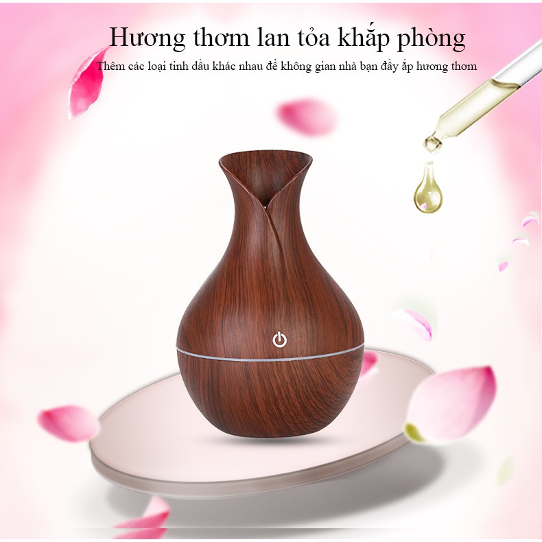 Máy Xông Tinh Dầu Tuylip 550ml cao cấp [Bảo hành 6 tháng] - Chế độ phun mạnh mẽ, tích hợp tính năng tự ngắt an toàn 5.0