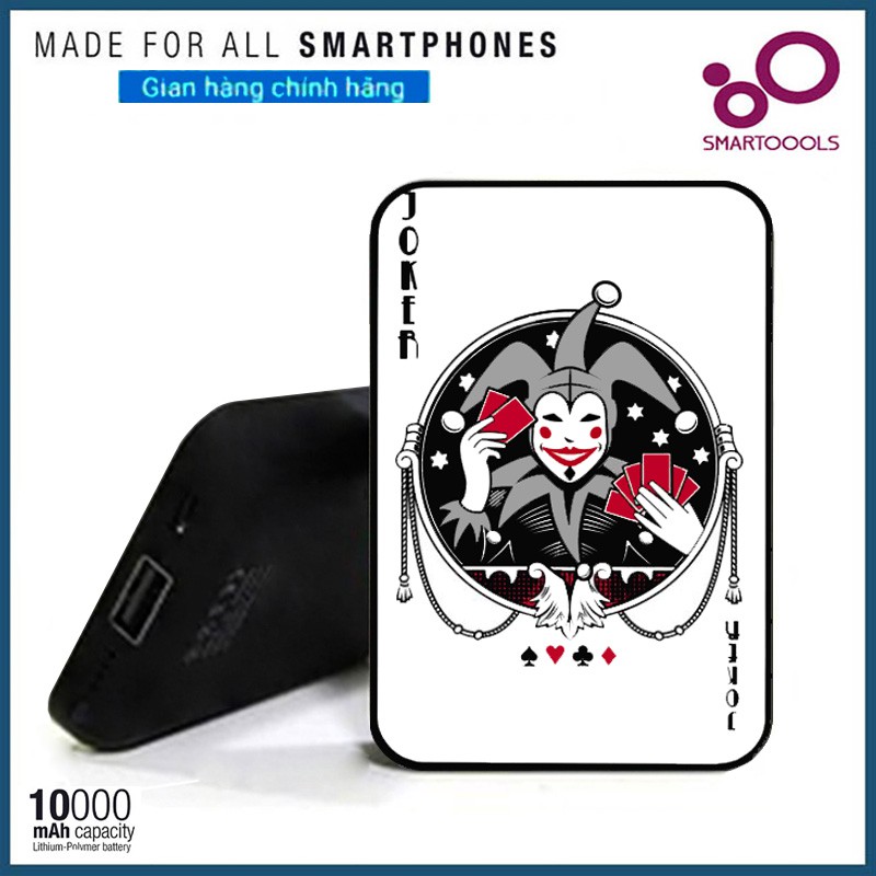 Pin Sạc Dự Phòng Độc Đáo Chính Hãng SmarToools 10000mAh Hình JOKER ART (Tặng Kèm Cáp)