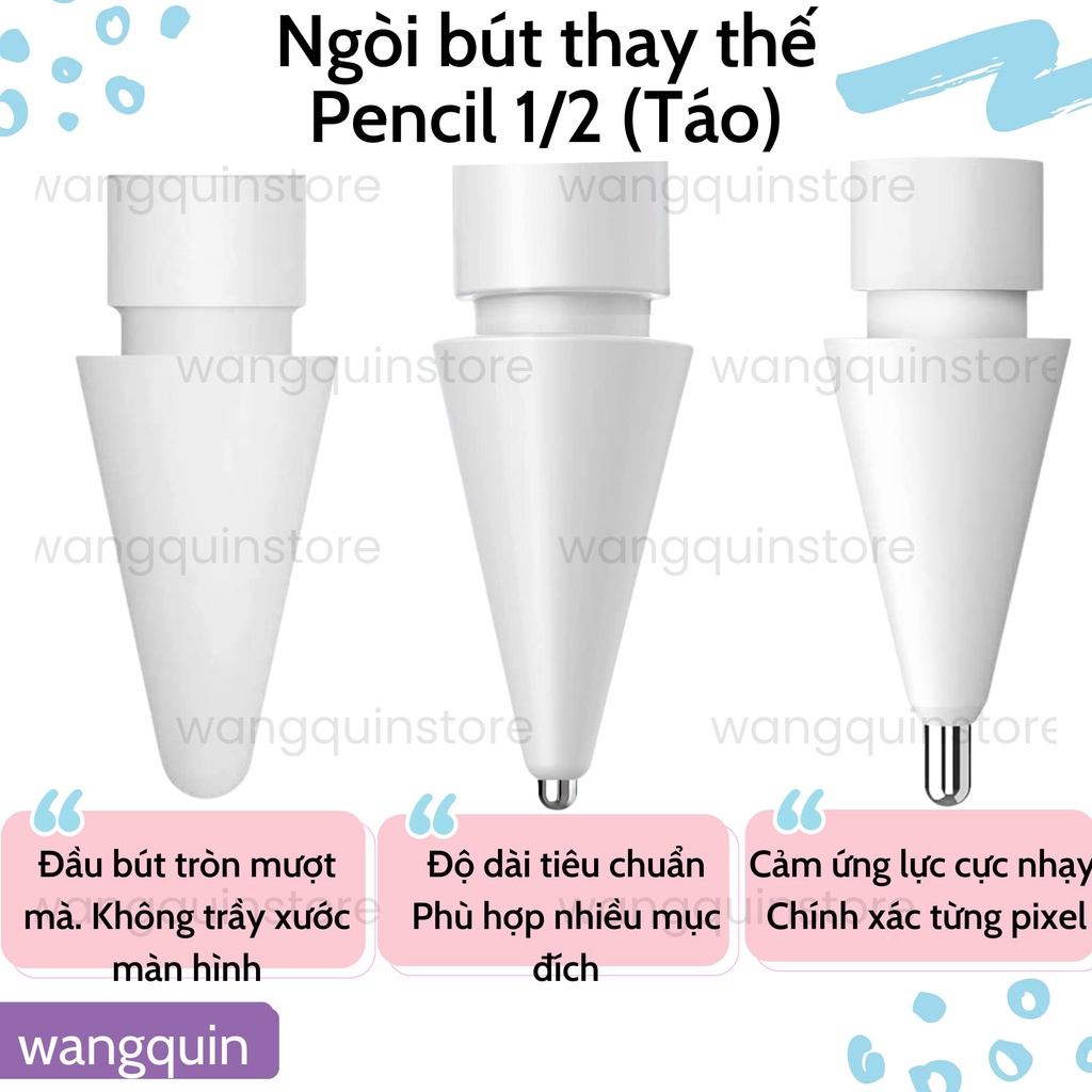 Đầu ngòi thay thế cho bút cảm ứng Pencil 1/2 táo - Pen tip dùng như ngòi gốc - Ngòi bút kim loại hỗ trợ viết Calligraphy