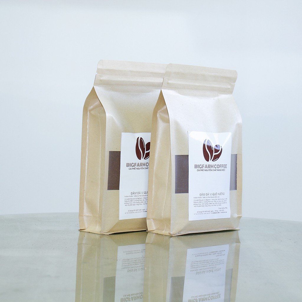 Cà phê robusta mộc BigFarm Coffee rang xay nguyên chất 100% giống ngon nhất , rang vừa, Dạng bột dùng pha phin 1 Kg