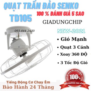Quạt công nghiệp quạt trần đảo senko td105 - bảo hành 2 năm-quạt điện treo tường giá rẻ-giadungchip