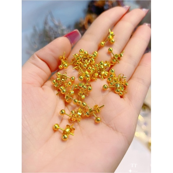 Bông tai nụ bóng vàng 10kara