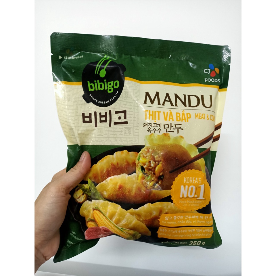 Bánh xếp mandu Bibigo Cj Hàn quốc 175g/350g ( hải sản/thịt/thịt và bắp)