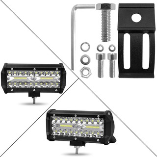 Đèn trợ sáng ô tô, cụm đèn 40 Led giá rẻ xếp 3 hàng siêu sáng 120w chống sock, chống nước, hơp kim siêu bền