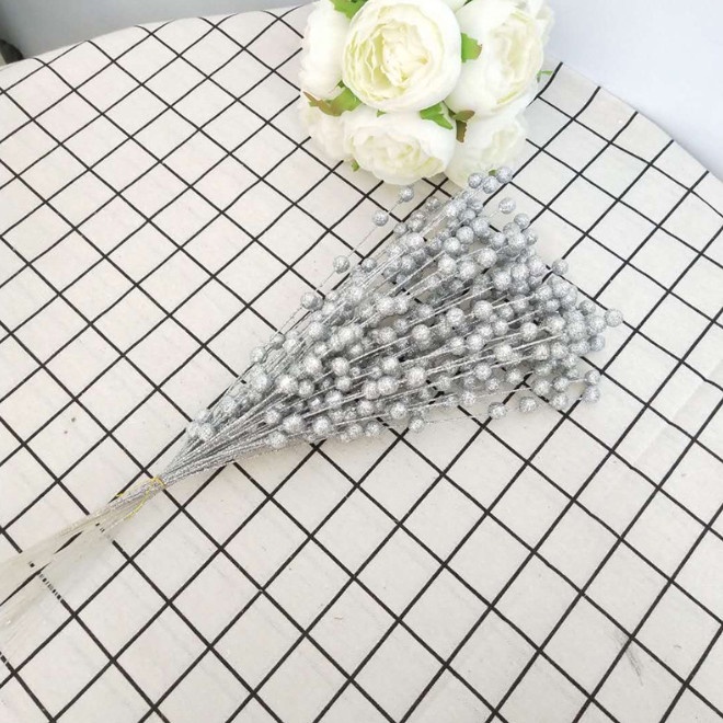 Chùm 10 Nhánh Hạt Nhỏ Kim Tuyến Lấp Lánh Nhiều Màu Sắc Trang Trí Handmade