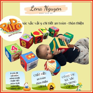 Đồ Chơi vải Cho Bé 💖𝑭𝑹𝑬𝑬𝑺𝑯𝑰𝑷💖 Xếp hình bằng vải 9 chi tiết (chính hãng Pipo Việt Nam) cho bé từ 6 tháng tuổi đến 6 tuổi