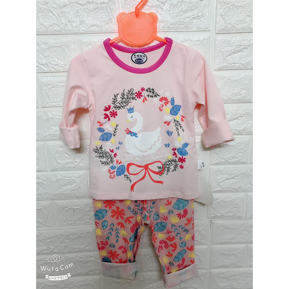 Bộ cotton dài tay cho bé gái