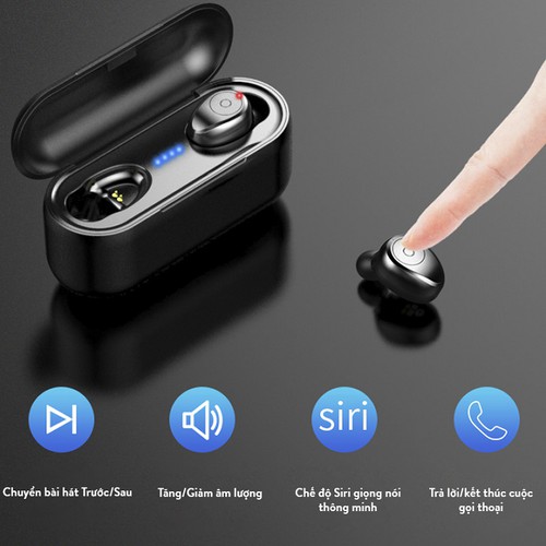 Tai nghe Bluetooth AMOI F9 Bản QUỐC TẾ | nút cảm ứng | Bluetooth 5.0 | Pin 280 giờ | sạc dự phòng