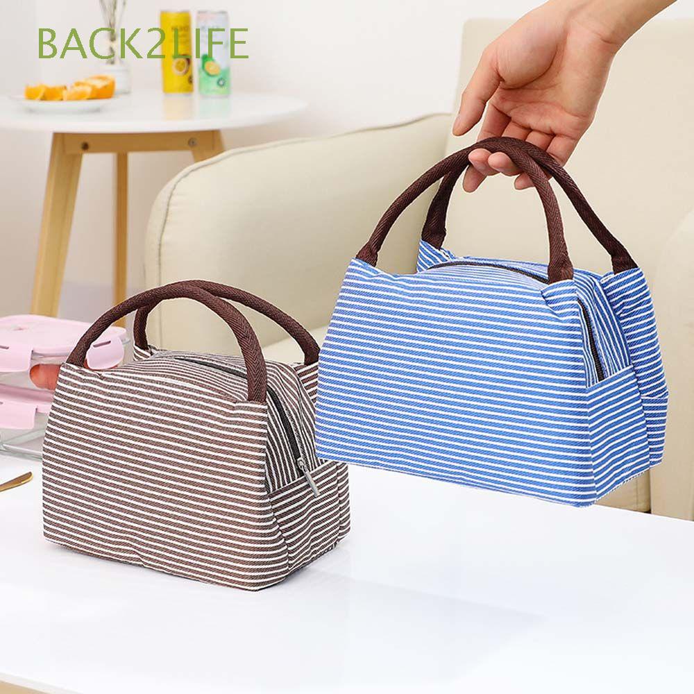 Túi Đựng Cơm Trưa Cách Nhiệt Chống Thấm Nước Hình Vuông Dễ Thương Có Khóa Kéo Phía Sau 2Life