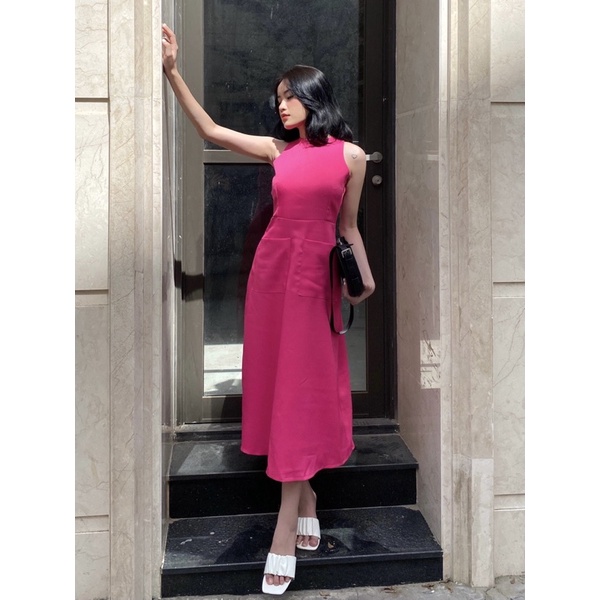 SAP-Đầm dài hai túi không tay