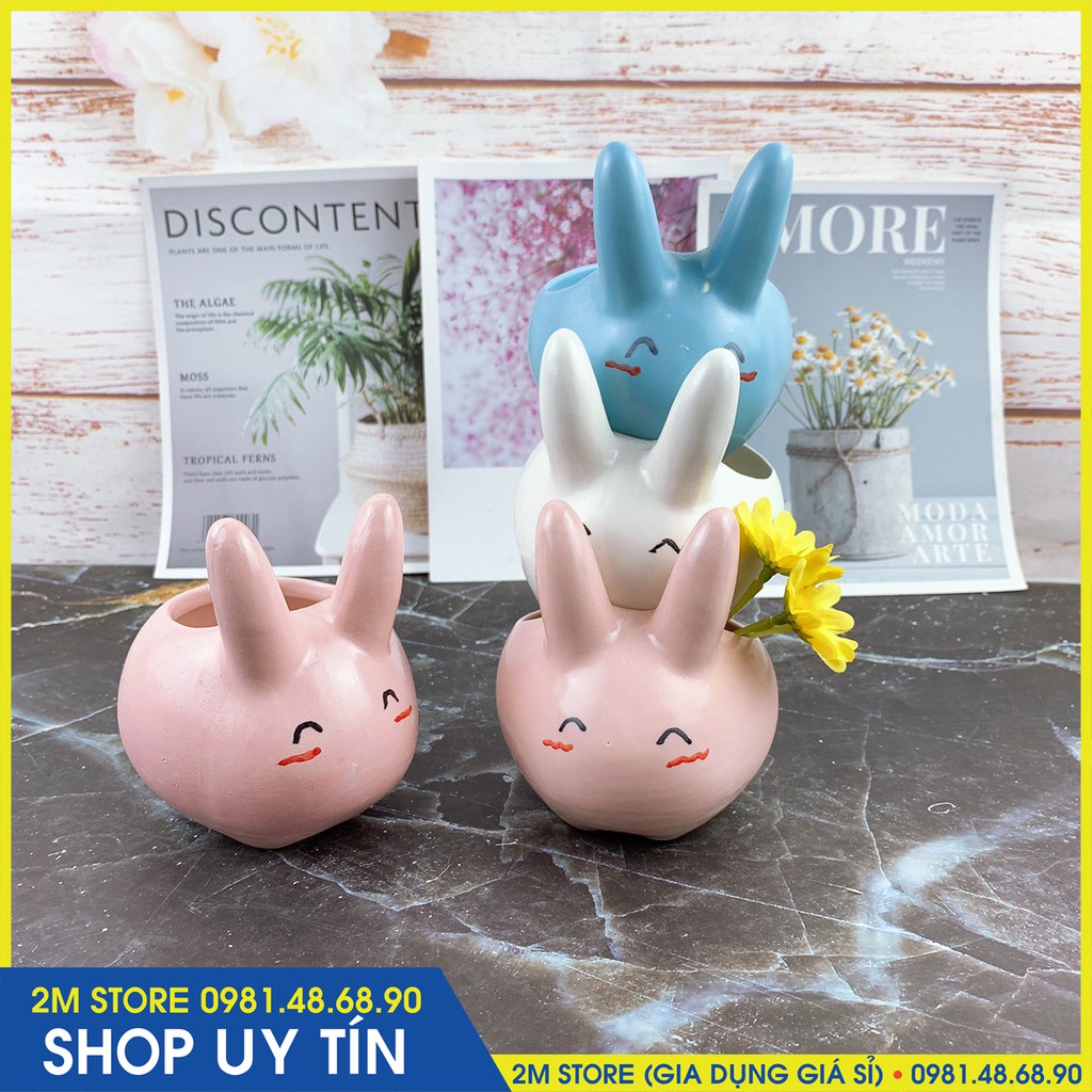 Chậu Trồng Cây Hình Thỏ Trồng Sen Đá, Xương Rồng, Tiểu Cảnh