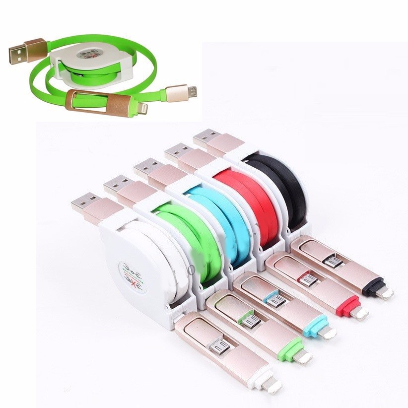 Cáp Romoss 2in1 IPhone + Samsung ( DÂY RÚT )