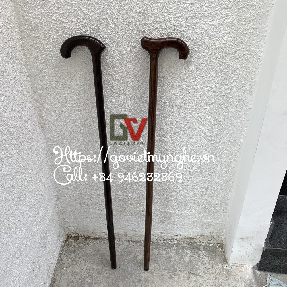 Gậy Gỗ Batoong Chống Cho Người Già, Người Lớn Tuổi- Màu gỗ muồng đen tự nhiên - Cao 88cm