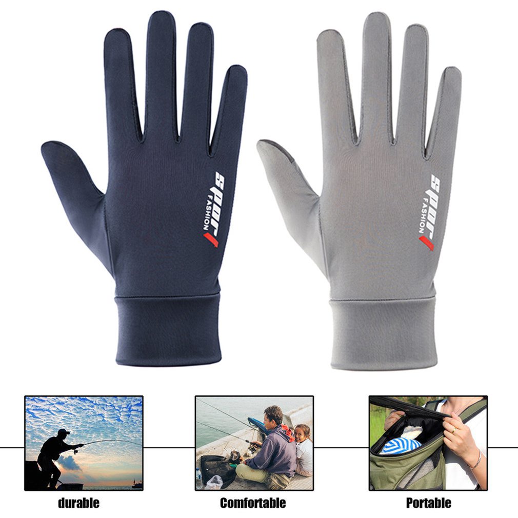 Găng tay lái xe chống nắng chống trượt vải lụa mát thoải mái dành cho nam