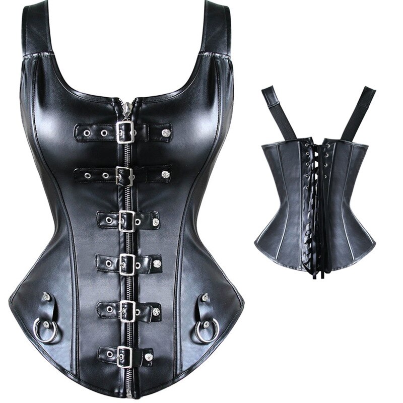 Áo Corset Cúp Ngực Chất Liệu Da Pu Gợi Cảm