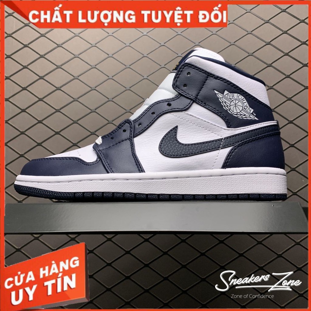 (FREESHIP+HỘP+QUÀ) Giày Thể Thao Sneakers AIR JORDAN 1 Retro High CO Japan Midnight Navy Xanh Tím Than Logo Vàng