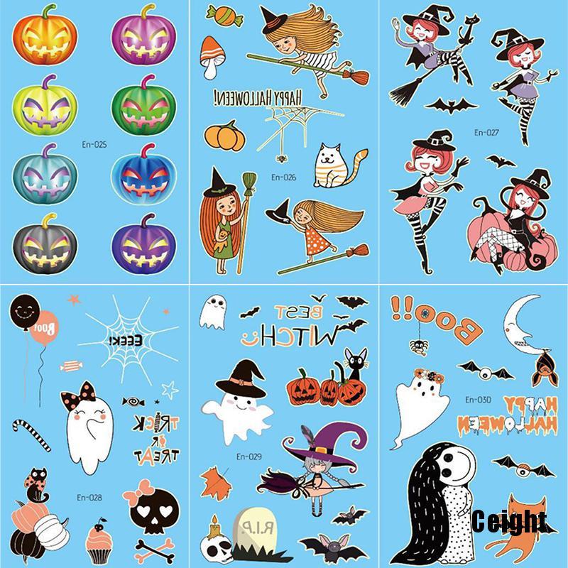 Hình Xăm Dán Dạ Quang Phong Cách Halloween Cho Bé