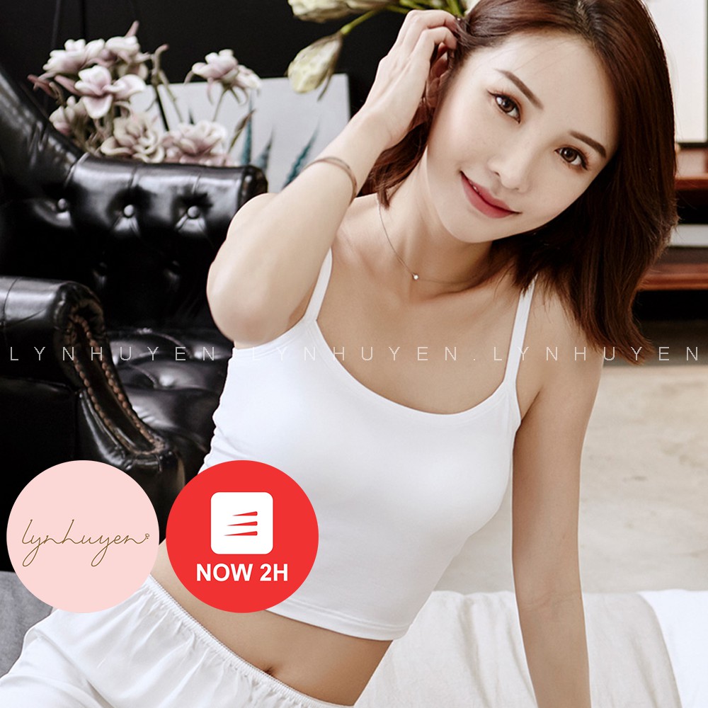 Áo 2 Dây Nữ Croptop Có Mút Ngực Cotton Mịn Lynhuyen - 3 Màu - A005 | BigBuy360 - bigbuy360.vn