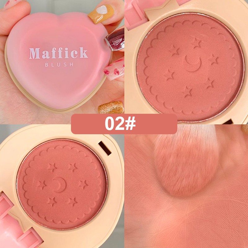 Phấn má hồng Maffick đơn sắc hình trái tim trang điểm tự nhiên kháng nước làm sáng màu da | BigBuy360 - bigbuy360.vn