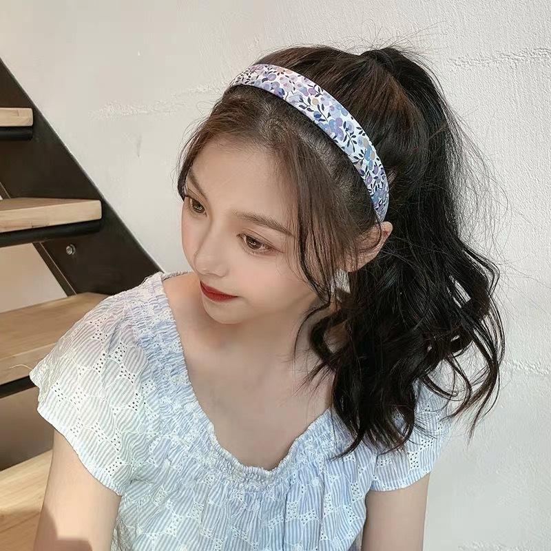 Băng đô cài tóc họa tiết hoa/thẻ sọc caro phong cách Hàn Quốc cổ điển thời trang cho nữ