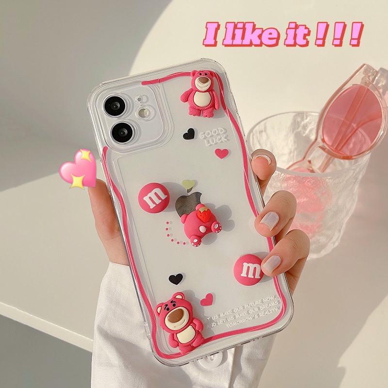 Ốp Điện Thoại Hình Gấu 3D Cho Iphone 13 Mini 12 11 Pro Max X Xs Xr 8 7 Plus