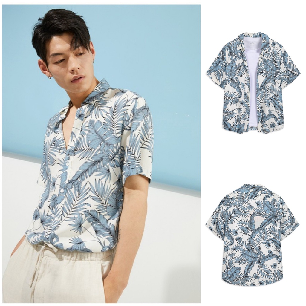 Áo Sơ Mi Nam Hè Cổ V HAWAI Du Lịch Biển Thời Trang Trẻ Trung Năng ĐộngThoải Mái Hoạt Động Bãi Biển 2022