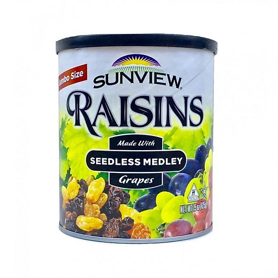 HCM - Hàng Chuẩn Nho khô Mỹ Sunview Raisins (Thập cẩm) 425Gram