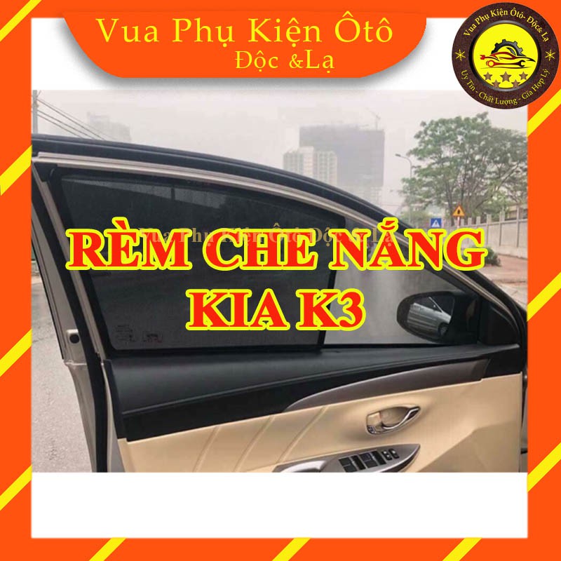 Rèm che nắng theo xe Kia K3- Bộ 4 tấm dính nam châm hàng loại 1