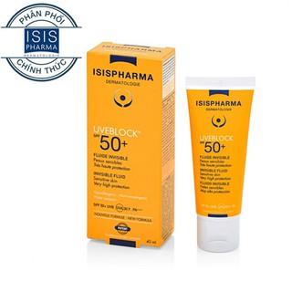 Kem chống nắng màu da, dành cho da nhạy cảm Uveblock SPF50 Tinted Fluid 40ml Isis Pharma 40ml