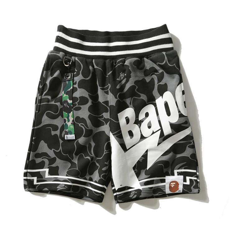 Bape Thời Trang In cotton unisex Quần Short Giản Dị