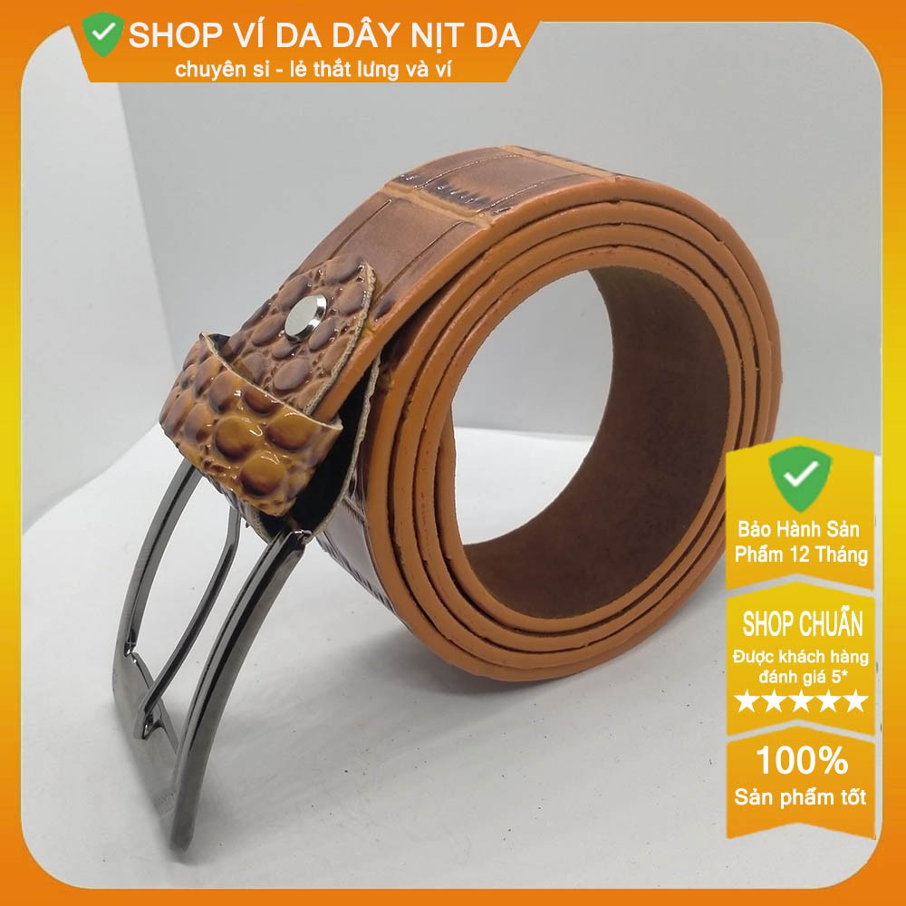🎁FREESHIP🎁 Thắt lưng da pu vân cá sấu nam cao cấp - rộng 38mm khóa lăn, dây lưng nam