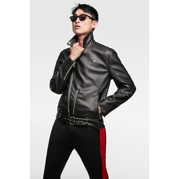 Áo khoác da nam Biker Zara