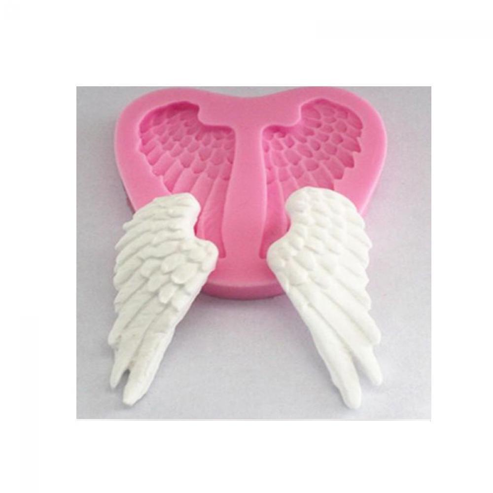 KRNY Khuôn Silicone Nhấn Bánh Hình Đôi Cánh Thiên Thần