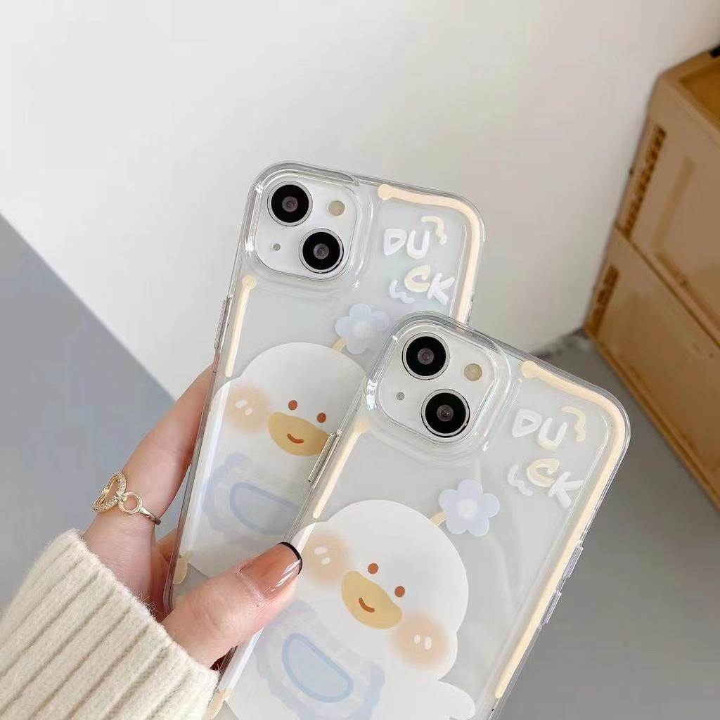 Ốp Điện Thoại Trong Suốt Hình Chú Vịt Dễ Thương Cho iphone 14 pro Max 11 13 7 8 Plus12 13Pro Max X XS Max 7 8 SE 2020