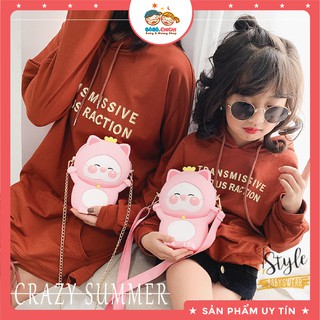 Túi Đeo Chéo Bằng Silicon HELLO KITTY Xinh Xắn Cho Mẹ & Bé Gái