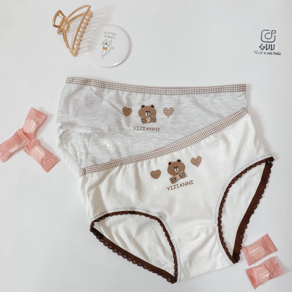 Quần Lót Cotton Sợi Bông Tự Nhiên Màu Trắng Đen Dễ Thương QLN01 GUU | BigBuy360 - bigbuy360.vn