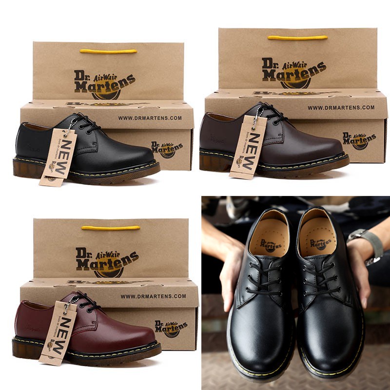 Giày boot Martin cổ thấp phong cách retro thời trang cho nam nữ