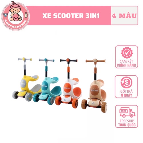 XE TRƯỢT SCOOTER CAO CẤP ĐA NĂNG 3IN1 CHO BÉ 1 - 8 TUỔI (HÀNG CHÍNH HÃNG)