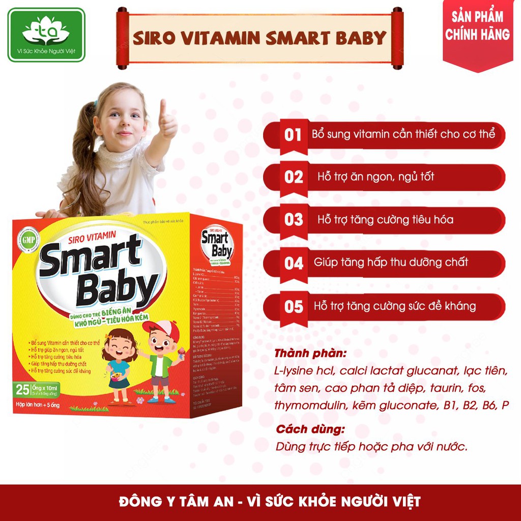{SP CHÍNH HÃNG} Siro ăn ngon Smart Baby