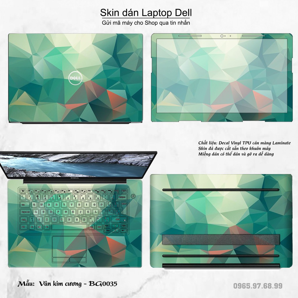 Skin dán Laptop Dell in hình Vân kim cương (inbox mã máy cho Shop)