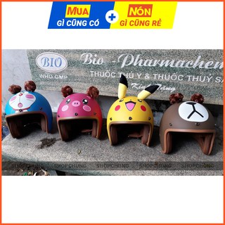 [Rẻ Số Zách] Mũ bảo hiểm 3/4 Pikachu-Doremon-Gấu