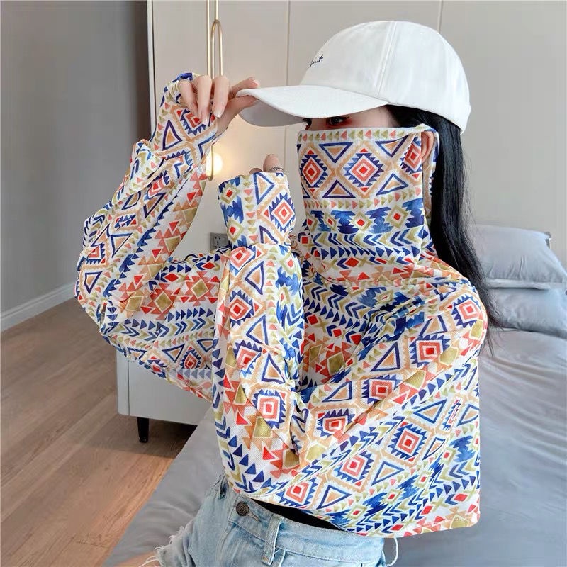 Áo Choàng Tay Dài Che Phủ Mặt Chống Gió Chống Nắng Thời Trang Mùa Hè Cho Nữ