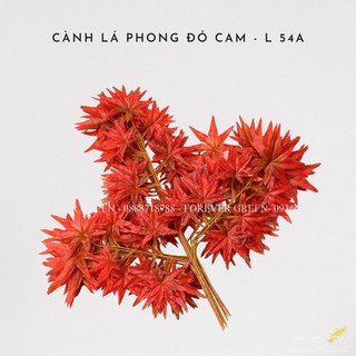 Cành lá phong màu đỏ cam mùa thu _ cành lá phong giả trang trí cao cấp