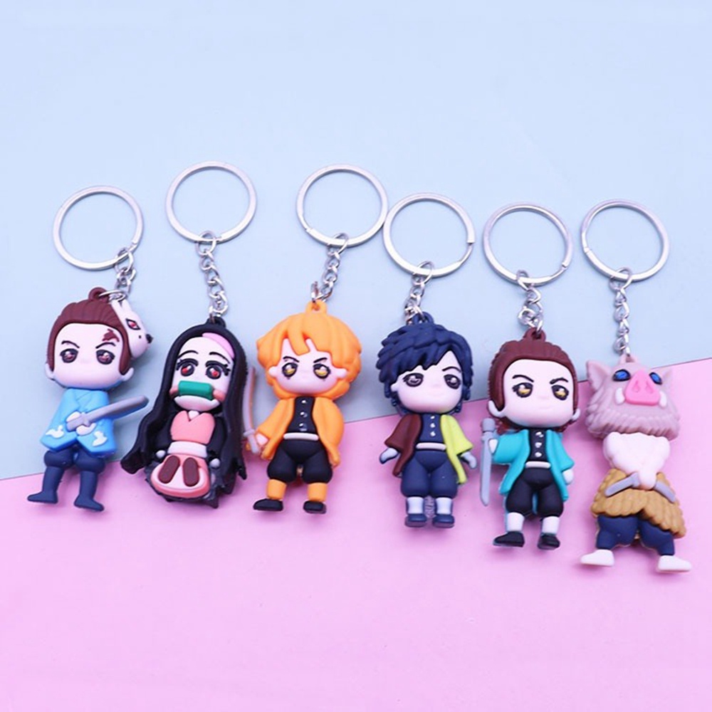 1 Móc Khóa PVC Mềm Hình Búp Bê Anime Đáng Yêu